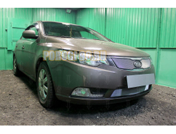 Защита радиатора KIA Cerato 2011-2013 chrome верх