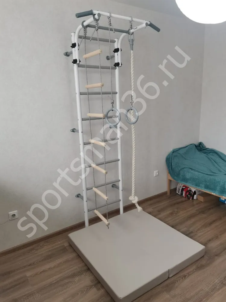 ДСК-12.с "Атлет-2", ступеньки ПВХ, Мат гимнастический 1,0х1,0х0,1 м пастель складной