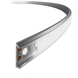 (ПРС0400) Профиль накладной алюминиевый, гибкий, с экраном и заглушками