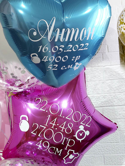 Надпись на звезду\сердце 45см (выписка)