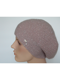 Розовый берет с мелкими пайетками Vizio Италия 6997