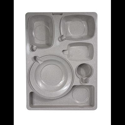 Термоподнос с крышкой 542*390*120 мм. на 6 предметов с зажимом (-40°C до +110°C) п/п