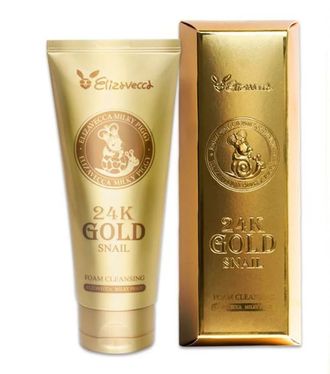 Пенка для умывания улиточная с золотом 24k gold snail Cleansing Foam 180мл