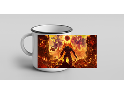 Кружка металлическая эмалированная Doom/ Дум №8