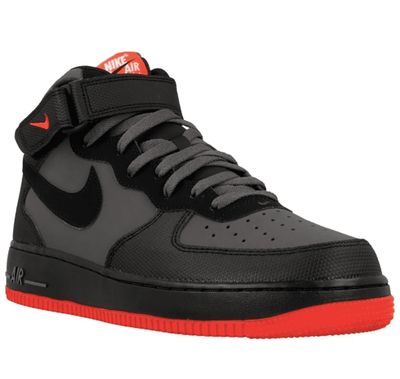 Nike Air Force 1 07 Mid Высокие (Сырые с красным) сбоку