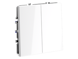 VLS020301 Выключатель проходной двухклавишный, белый глянцевый-1