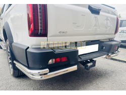 Защита заднего бампера угловая двойная Папа Тюнинг d60/42 для Jac T9 2023-