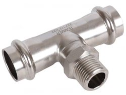 Тройник-переходник ROMMER ВПр-НР, 22х1/2, из нержавеющей стали прессовой