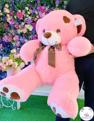 Плюшевый медведь 110 см розовый Тони