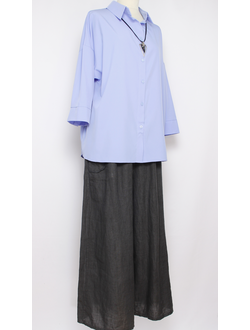 РУБАШКА "Складки сзади" голубая р.50-54