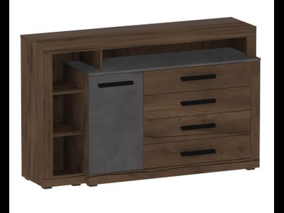 Глазго спальня Тумба с дв и 4 ящ Металл Бруклин/Таксония  ш*г*в 1590?455?1000 мм