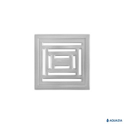 Трап водосток PLATZ Uno 100х100 Боковой выпуск (Матовый хром)