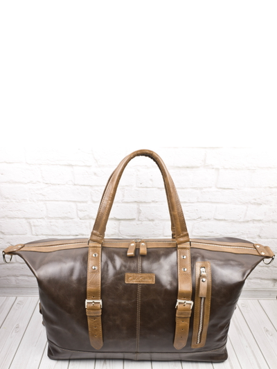 Кожаная дорожная сумка Campora Premium dark brown (арт. 
4019-52)