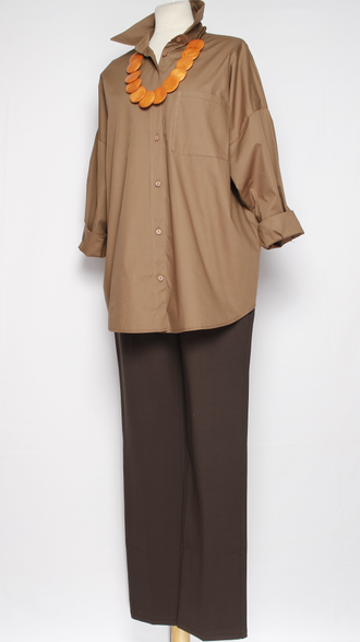 РУБАШКА "КЛАССИКА Карман" мокко р.50,52,54,56,58,60