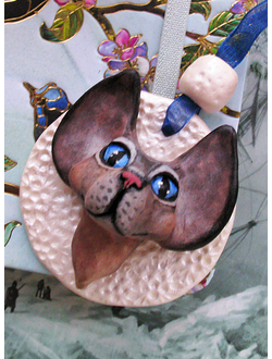 "Куплю кошечку!" Кулон - кошка из полимерной глины. Необычные украшения на заказ