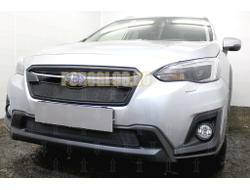 Защита радиатора Subaru XV 2017- (2 части) black верх