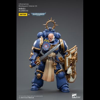 Примарис ветеран Ультрамаринов (Warhammer 40k) - КОЛЛЕКЦИОННАЯ ФИГУРКА 1/18 Ultramarines Bladeguard Veteran 03 (JT2344) - JOYTOY