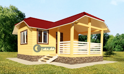 Б-13  ГАБАРИТНЫЕ РАЗМЕРЫ: (7Х5.5М) 1 ЭТАЖ, ОБЩАЯ ПЛОЩАДЬ: 34М²