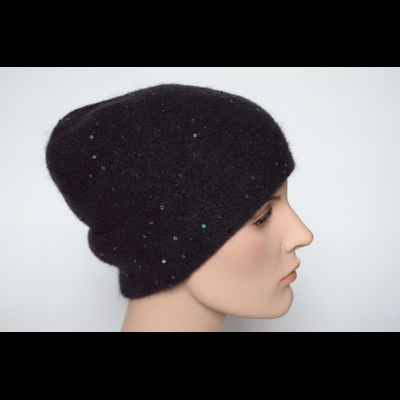 Шапка вязаная с пайетками Vizio Италия 6943 CL черная