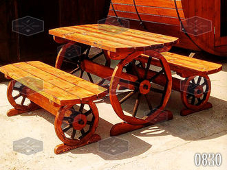Набор мебели с колесами от телеги