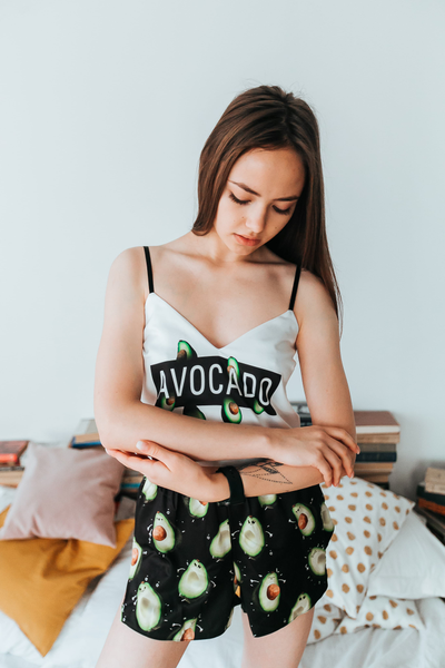 Шёлковая пижама "Avocado White"