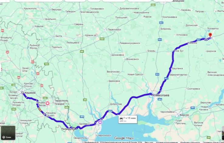 Маршрут такси Кишинев Кривой Рог через КПП Паланка.