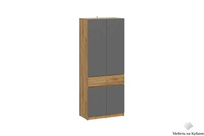 Авиньон шкаф двухстворчатый Дуб крафт золотой/Графит серый