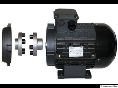 Двигатель 7,5 кВт H132S полый вал d 24 мм с напольной установкой с эластичной муфтой