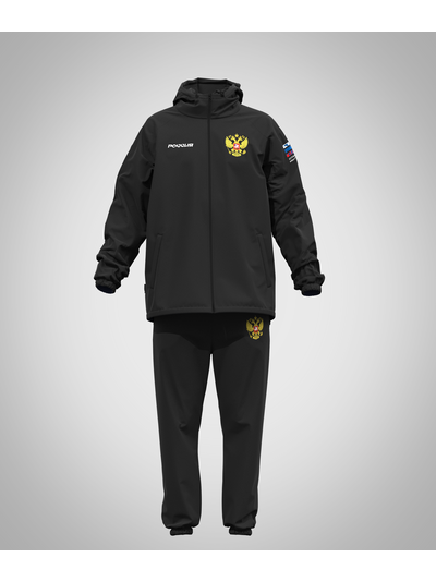 Ветрозащитный костюм на молнии "Россия" BRAVEGARD черный