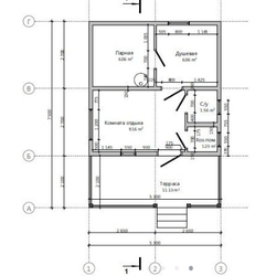 Одноэтажная каркасная баня 29м² (SK54)