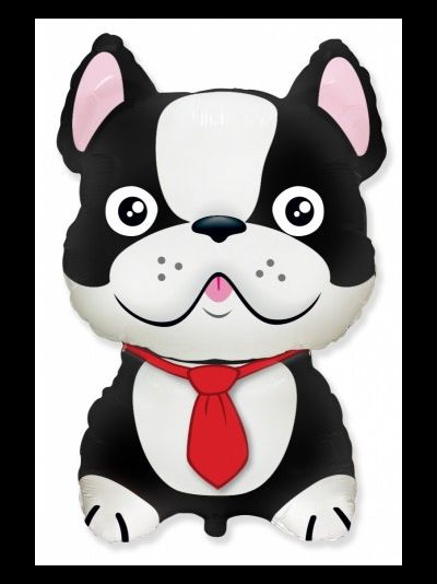 Фольгированный шар с гелием "Бульдожка" черный 71см