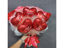 Букет "из пяти сердец"