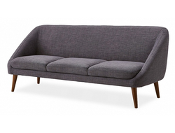 3-местный диван Семеон рогожка Орион грей, цвет опор - орех, размер 1870х820х830 (сидение: 440) мм