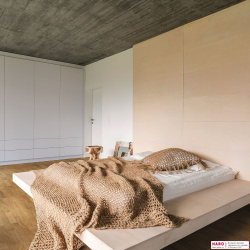 Инженерная доска Haro Дуб Тренд 536372 в интерьере спальни