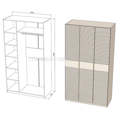 Шкаф Амели 3-х дверный