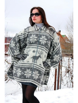 Пончо Лапландия мод.60 Magicwool из натуральной шерсти - купить с доставкой по РФ