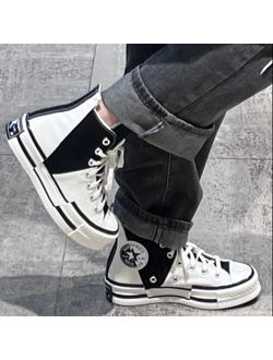 Кеды Converse Chuck Taylor 70 Plus черно-белые высокие A01388C с чем носить фото