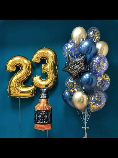 Набор шаров с гелием &quot;Для него&quot; большой с цифрами