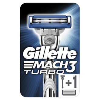 Бритвенный станок "Gillette Mach3 Turbo", с 2 сменными кассетами