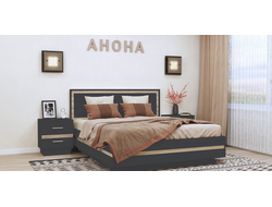 Композиция спальни АНОНА Антрацит/Дуб Сонома