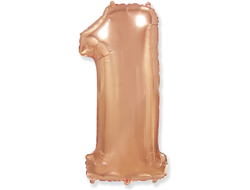 Цифра 1 розовое золото