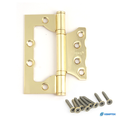 Петля дверная накладная без врезки (бабочка) золото матовое купить в Челябинске | КВИРТЕК