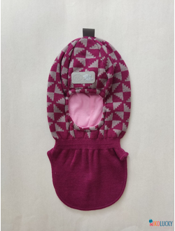 Шапка-шлем "Бантики" 20201-07, цвет бордовый, серый р. 48-50