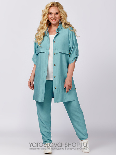 Женский 3-х предметный комплект в бирюзовом оттенке