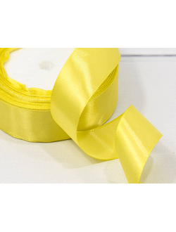 Лента атласная 25мм (192, яр. желтая), 22,9м