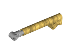 Technic, Shock Absorber 11L with Internal Spring, Dark Bluish Gray Shaft, and Light Bluish Gray Tip, Pearl Gold (65151c01 / 6302623)