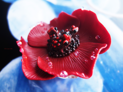 Кольцо-цветок "Маквушка, лягушачий мак"