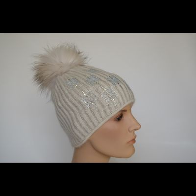 Шапка с помпоном Vizio 1005 CP Италия белая