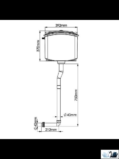 Бачок Nova Plastik NV 4092 пластиковый навесной, с кнопкой, сливной для унитаза или чаши Генуя. Арматура кнопочная