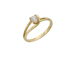 Кольцо из желтого золота с бриллиантом